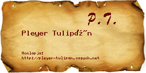 Pleyer Tulipán névjegykártya